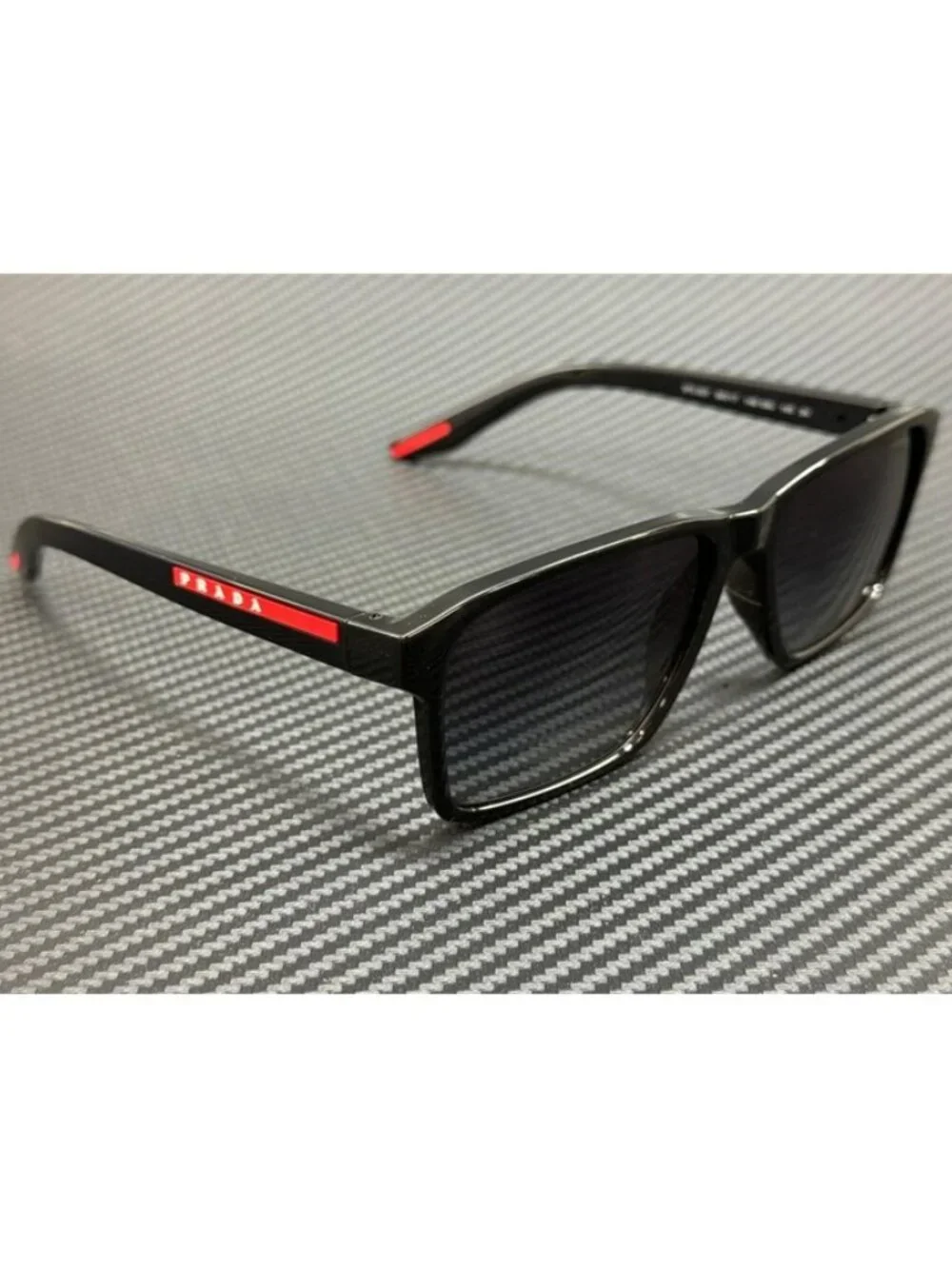 New Prada Linea Rossa Men Shiny Black Sunglasses 58-17-145